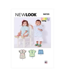Patron New Look 6725 - Ensemble Bébé 6 à 24 mois taille n°FR 0-24 MOIS