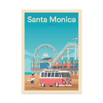 Affiche 30x40 cm - Santa Monica - Olahoop Travel Posters