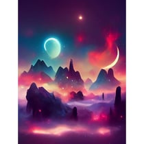 Kit diamond painting Paysage lunaire 30 x 40 cm