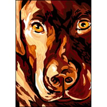 Princesse - Canevas antique Chien Puffy 32x50cm