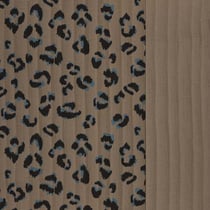 Tissu Matelassé réversible Léopard sur fond Taupe