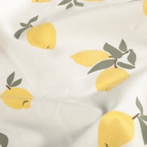 Tissu Jersey Coton Citrons Jaunes sur fond Blanc