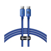 Baseus Câble USB-C vers USB-C 100W Série Crystal Shine Charge et Synchronisation 1,2m Bleu