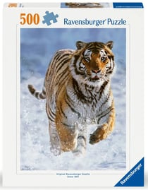 Puzzle 2D 500 pièces - Tigre dans la neige - Ravensburger