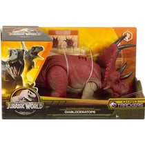 Coffret dinosaure diabloceratops - articule et sonore - dino trackers - jurassic world - mattel hlp16