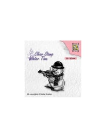 Tampon transparent Bonhomme de neige et son violon NELLIE SNELLEN