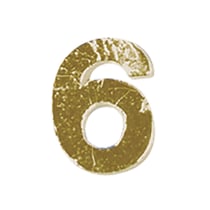 Chiffres en cire - 6 - , or, 9mm, 2 pces
