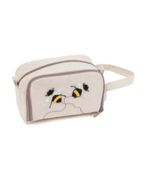 Trousse motif Abeille 11.5x20.5x13 cm - Hobby Gift Ecru