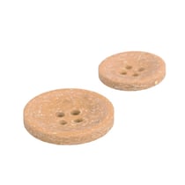Lot de 3 boutons rond écorces de riz 4 trous beige antilope