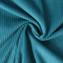 Tissu Velours côtelé uni Bleu canard