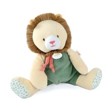 Peluche doudou lion beige et vert - Doudou et Compagnie - Marron