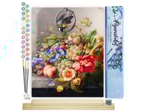 Peinture par Numéro Figured'Art - Fleurs et Fruits - Herman Henstenburgh - Kit de Loisir Créatif DIY Numéro d'Art Complet - 40x50cm toile roulée + châssis en bois à monter