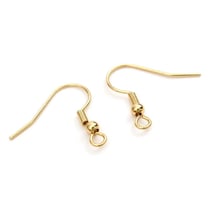 150 CROCHETS supports BOUCLES D'OREILLES metal dore 18 mm - creation bijoux perles