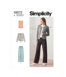 Patron Simplicity 9272.A - Ensemble maille Cardigan, Top et Pantalon du 34 au 52 (FR) taille n°FR 34-52