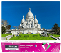 Diamond Painting Broderie Diamant LUMINLIFE 52x42cm, 5D, diamants ronds - Montmartre
