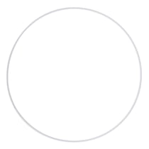 Anneaux en métal, vernis blanc, 45 cm
