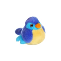 Peluche - Oiseau sonore birdies 14 cm - bleu marine