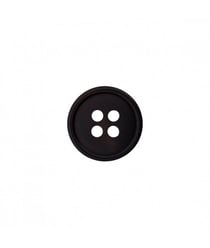 Carte de 6 boutons costume noirs (4x15mm et 2x20mm) 4 trous - Union Knopf Noir