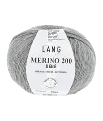 Pelote de laine à tricoter pour layette MERINO 200 BEBE - Lang Yarns 303 Gris