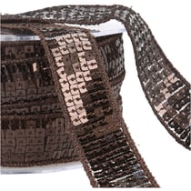 Galon paillettes marron café au mètre