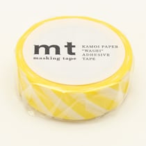Masking Tape - Rayures jaune citron - 7 m x 15mm