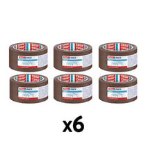 Lot de 6 rubans emballage adhésif Tesa 66m x 50mm havane