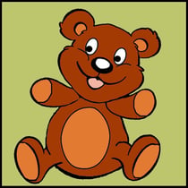 LUC - Kit canevas Soudan Nounours 20x20cm
