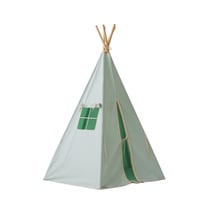 Tente TIpi avec pompoms et tapis Vert Menthe