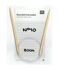 Aiguilles à tricoter circulaires bambou de 3 à 10mm X 80 cm - Rico Design taille n°10