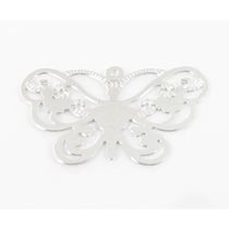 MégaCréa - Estampe filigranée Papillon 25x16 mm Argenté (10 pièces)