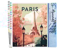 Peinture par Numéro Figured'Art Affiche Vintage Paris 2 - Activité Manuelle Kit de Loisir Créatif DIY Numéro d'Art Complet - 40x50cm sans châssis en bois