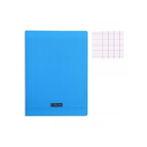 Cahier - A4 (21x29,7cm) - Grands carreaux - 48 pages - Polypro - sans spirale - Bleu