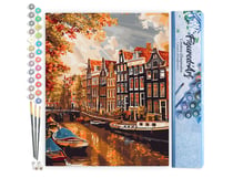 Peinture par Numéro Figured'Art - Soleil à Amsterdam - Kit de Loisir Créatif DIY Numéro d'Art Complet - 40x50cm sans châssis en bois