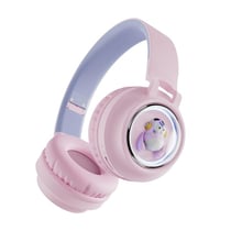 Casque Audio Enfant Bluetooth Pliable Autonomie 20h Design Ajustable Portable Rose YONIS