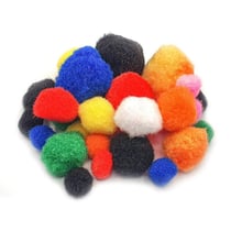 MégaCréa DIY - Pompons multicolores 1,5 à 3,5 cm 25 pièces