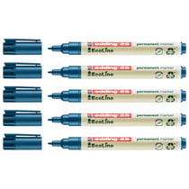 Lot de 5 marqueurs permanents - EDDING - 25 Ecoline - Pointe fine 1 mm - Bleu