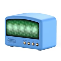 Mini Enceinte Bluetooth Rétro Sans Fil USB FM Radio Couleur Bleu 5W 800mAh YONIS