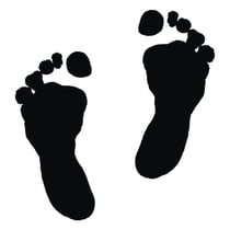 Tampon bois Pieds, 5x5cm, Réf. 27702