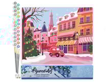 Peinture par Numéro Figured'Art - Ville de Noël Colorée - Kit de Loisir Créatif DIY Numéro d'Art Complet - 40x50cm sans châssis en bois