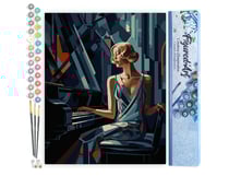 Peinture par Numéro Figured'Art - Femme au Piano Art Déco - Kit de Loisir Créatif DIY Numéro d'Art Complet - 40x50cm sans châssis en bois