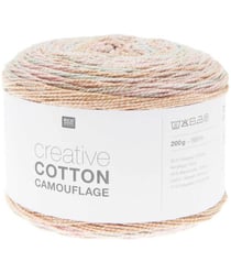 Pelote de coton Creative Cotton Camouflage - 200GR - Rico Design 001 Multicolore - Dusty Sunrise