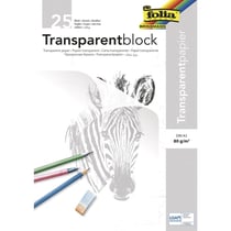 Papier transparent, 80 g/m2, bloc à 25 feuilles, A3, calque