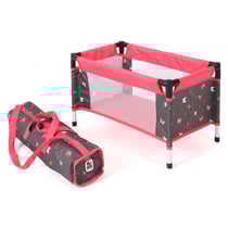 Lit parapluie papillons rose / blanc poupee - bayer chic 2000 - 65247 - accessoire poupon