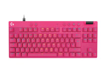 Clavier Gamer - Logitech G PRO X TKL RAPID - Rose - Filaire USB - Rétroéclairage LED