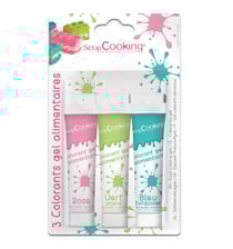 Lot color'gels x3 vert clair/ rose/ turquoise