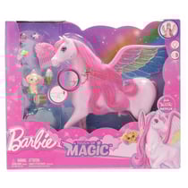 Coffret pégase rose sons et lumières - barbie - mattel - hlc41 - cheval magique