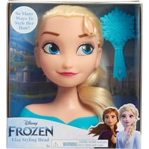 Tete a coiffer reine des neiges 16cm cheveux blond : elsa avec une brosse - poupee - Giochi Preziosi