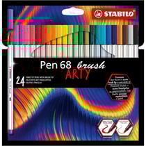 Feutres - STABILO Pen 68 Brush - Arty - Pointe pinceau - 24 couleurs