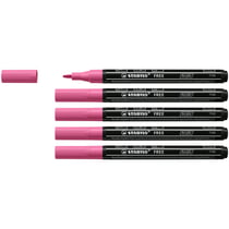 Lot de 5 marqueurs pointe fine STABILO FREE T100 - Rose - Encre acrylique