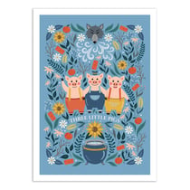 Affiche 50x70 cm - Three Little Pigs - Vesna Skorshnek
